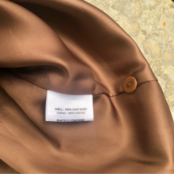 Eileen Fisher brown suede skirt brown lamb leather a lone flare knee length XL - Picture 4 of 5